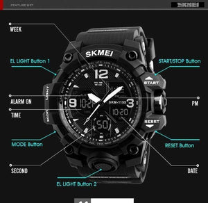 Planet Gates Men Watches Military Sports Watch Men Top Brand Luxury  Men's Quartz Digital Casual Outdoor 50M Waterproof Wrist Watch