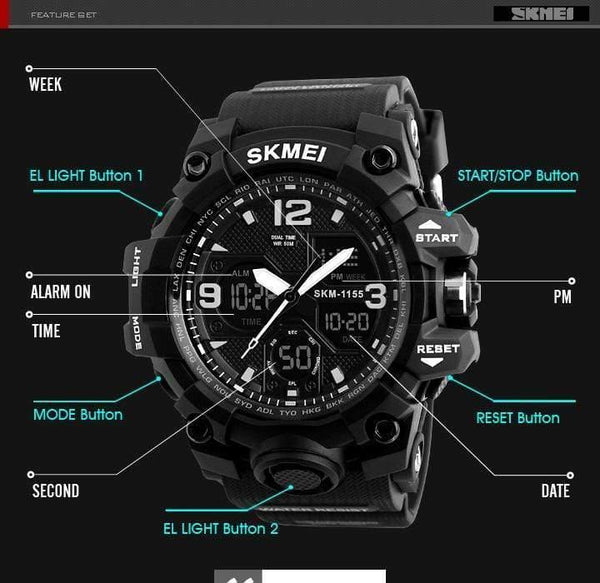 Planet Gates Men Watches Military Sports Watch Men Top Brand Luxury  Men's Quartz Digital Casual Outdoor 50M Waterproof Wrist Watch