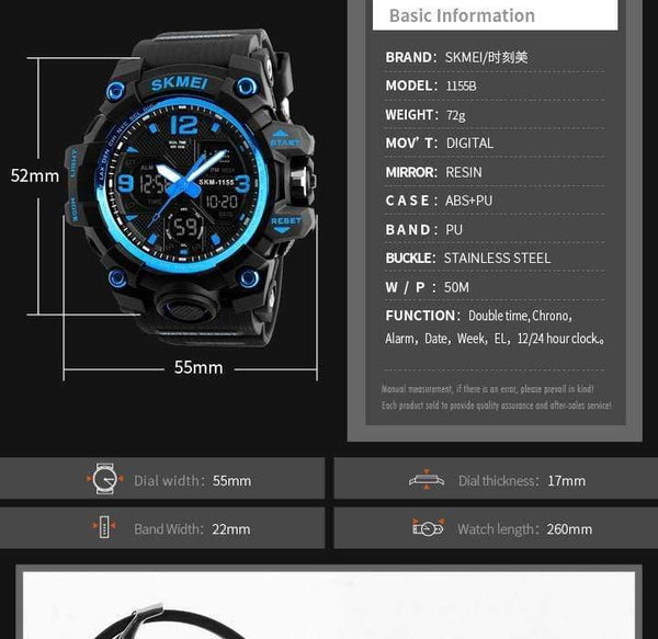Planet Gates Men Watches Military Sports Watch Men Top Brand Luxury  Men's Quartz Digital Casual Outdoor 50M Waterproof Wrist Watch