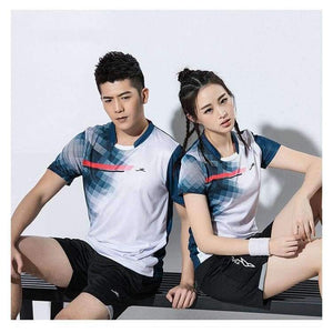 Planet Gates Men White Blue Sets / S Male / Female Tennis shirts , Suits tennis men , table tennis Clothing , badminton Jerseys Shorts , pingpong Shorts Clothes