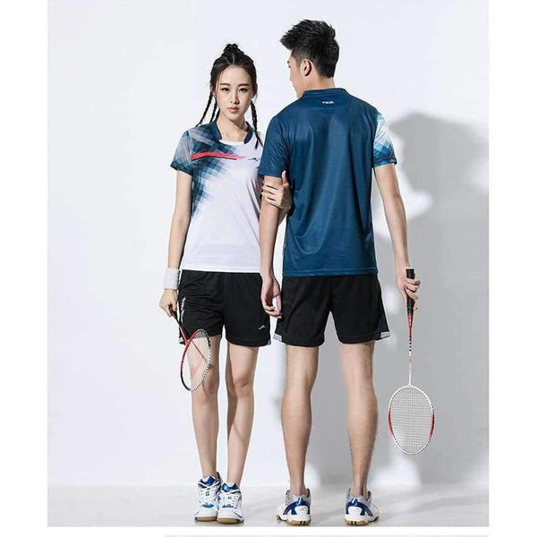 Planet Gates Men White Blue Sets / S Male / Female Tennis shirts , Suits tennis men , table tennis Clothing , badminton Jerseys Shorts , pingpong Shorts Clothes