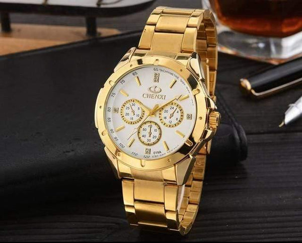 Planet Gates Men White Dial Quartz Watches Women Men Gold Wrist Watches Top Brand Luxury Female Male Clock IPG Golden Steel Watch
