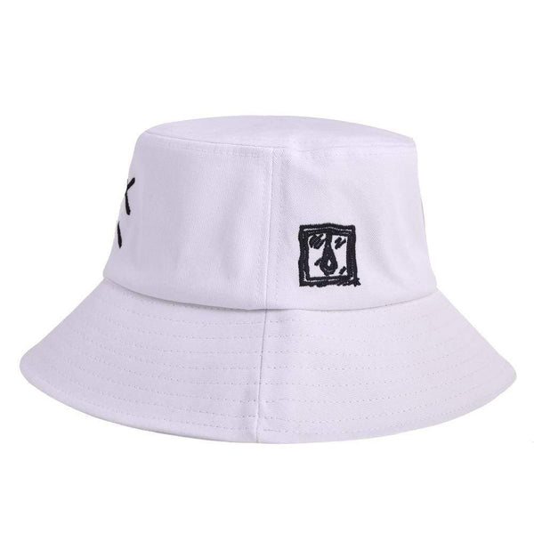 Planet Gates Men Women Bucket Hat Crying Face Embroidery Boonie Hat Solid Color Travel Beach Sun hats Casual Visor Fishman Caps