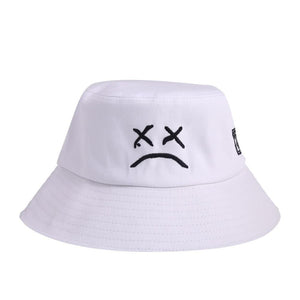 Planet Gates Men Women Bucket Hat Crying Face Embroidery Boonie Hat Solid Color Travel Beach Sun hats Casual Visor Fishman Caps