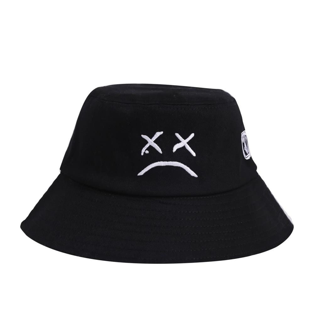 Planet Gates Men Women Bucket Hat Crying Face Embroidery Boonie Hat Solid Color Travel Beach Sun hats Casual Visor Fishman Caps