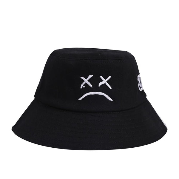 Planet Gates Men Women Bucket Hat Crying Face Embroidery Boonie Hat Solid Color Travel Beach Sun hats Casual Visor Fishman Caps