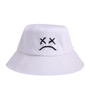 Planet Gates Men Women Bucket Hat Crying Face Embroidery Boonie Hat Solid Color Travel Beach Sun hats Casual Visor Fishman Caps