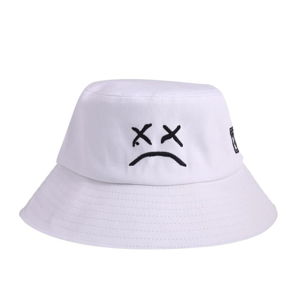 Planet Gates Men Women Bucket Hat Crying Face Embroidery Boonie Hat Solid Color Travel Beach Sun hats Casual Visor Fishman Caps