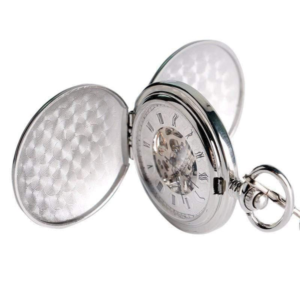 Planet Gates Men Women Pocket Watch Double Hunter Design Mechanical Hand Winding Fob Watches Casual Pendant Gift