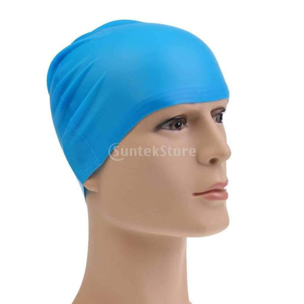 Planet Gates Men Women UV Protection Anti-fog Silicone Swimming Goggles & Waterproof Durable Flexible Elastic Swim Cap - Blue