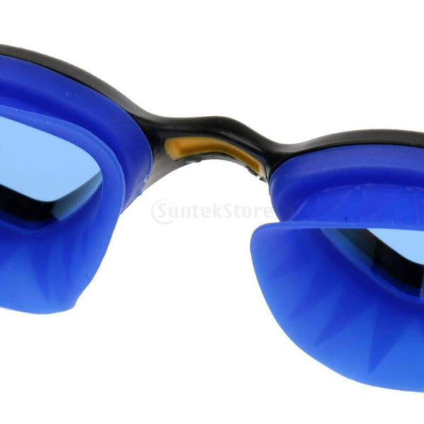 Planet Gates Men Women UV Protection Anti-fog Silicone Swimming Goggles & Waterproof Durable Flexible Elastic Swim Cap - Blue