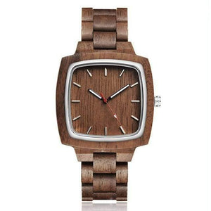 Planet Gates Men Wood Watch Couple Watch Men Women Lover Gift Wrist Watches Male Female Brown Walnut Wood Square Dial Quartz Wristwatch Reloj Clock