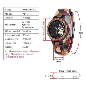 Planet Gates Mens 44mm Quartz Watch Men reloj mujer Elk Engraving Wooden Women Watches in Wood Box relogio masculino Great Gift for Lover
