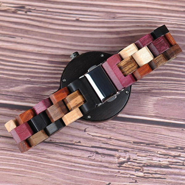 Planet Gates Mens 44mm Quartz Watch Men reloj mujer Elk Engraving Wooden Women Watches in Wood Box relogio masculino Great Gift for Lover