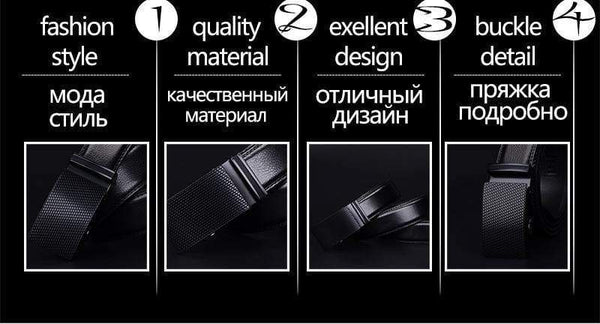 Planet Gates Mens belt luxury high quality cow genuine leather belts for men automatic buckle fashion waist male free shipping