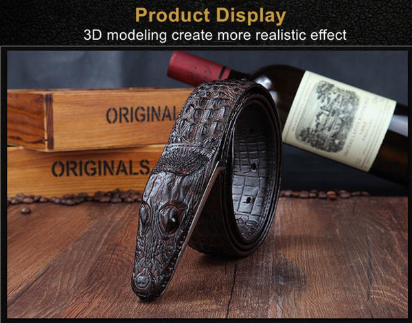 Planet Gates Mens Belts Luxury cow Leather Designer Belt Men High Quality Luxury Crocodile Cinturones Hombre