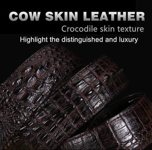 Planet Gates Mens Belts Luxury cow Leather Designer Belt Men High Quality Luxury Crocodile Cinturones Hombre