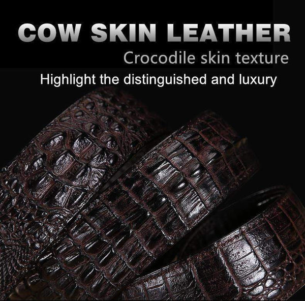 Planet Gates Mens Belts Luxury cow Leather Designer Belt Men High Quality Luxury Crocodile Cinturones Hombre
