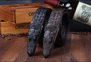 Planet Gates Mens Belts Luxury cow Leather Designer Belt Men High Quality Luxury Crocodile Cinturones Hombre