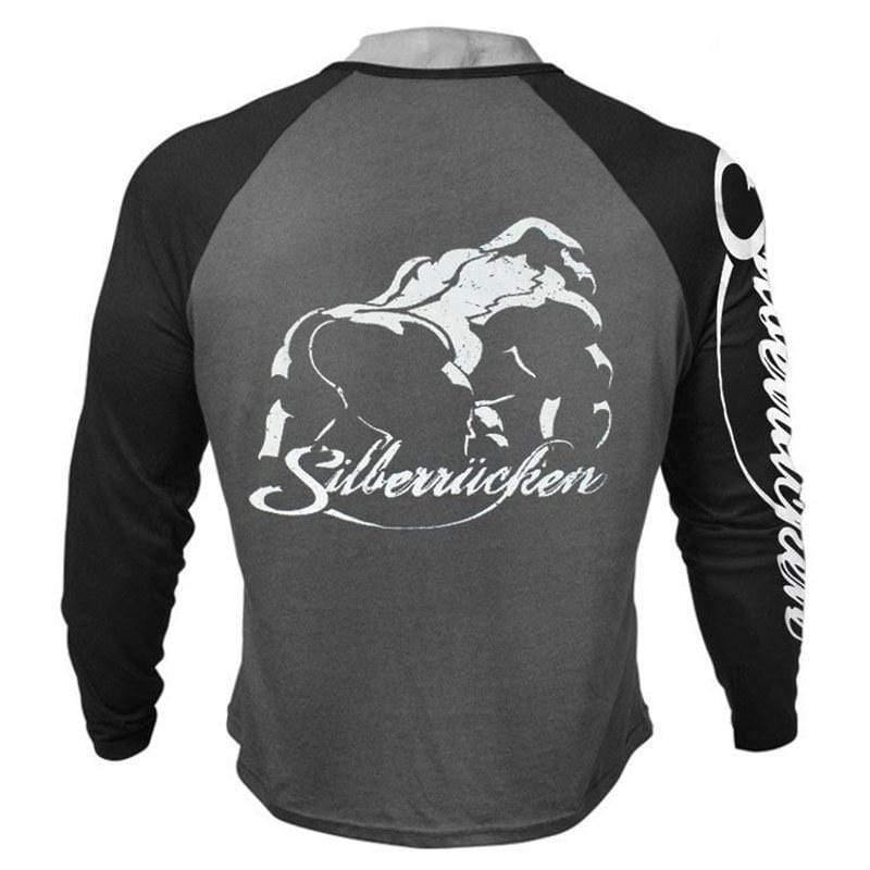 Mens Casual Fashion Cotton T-shirt Man Gyms Fitness Jogger Workout Loose Long Sleeve T Shirt Male Patchwork Tees Tops Apparel