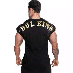 Mens Casual Fashion Printed Slim T-shirt Gyms Fitness Bodybuilding Short Sleeve Cotton T Shirt Tees Tops Male Workout Clothing