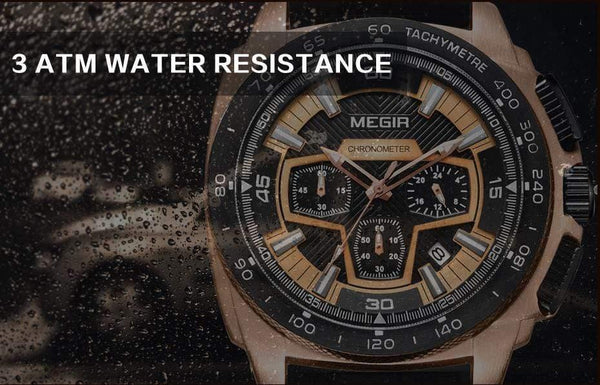 Planet Gates Mens Chronograph Sport Watches with Quartz Movement Rubber Band Luminous Wristwatch for Man Boys 2056G-1N0