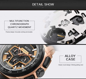 Planet Gates Mens Chronograph Sport Watches with Quartz Movement Rubber Band Luminous Wristwatch for Man Boys 2056G-1N0