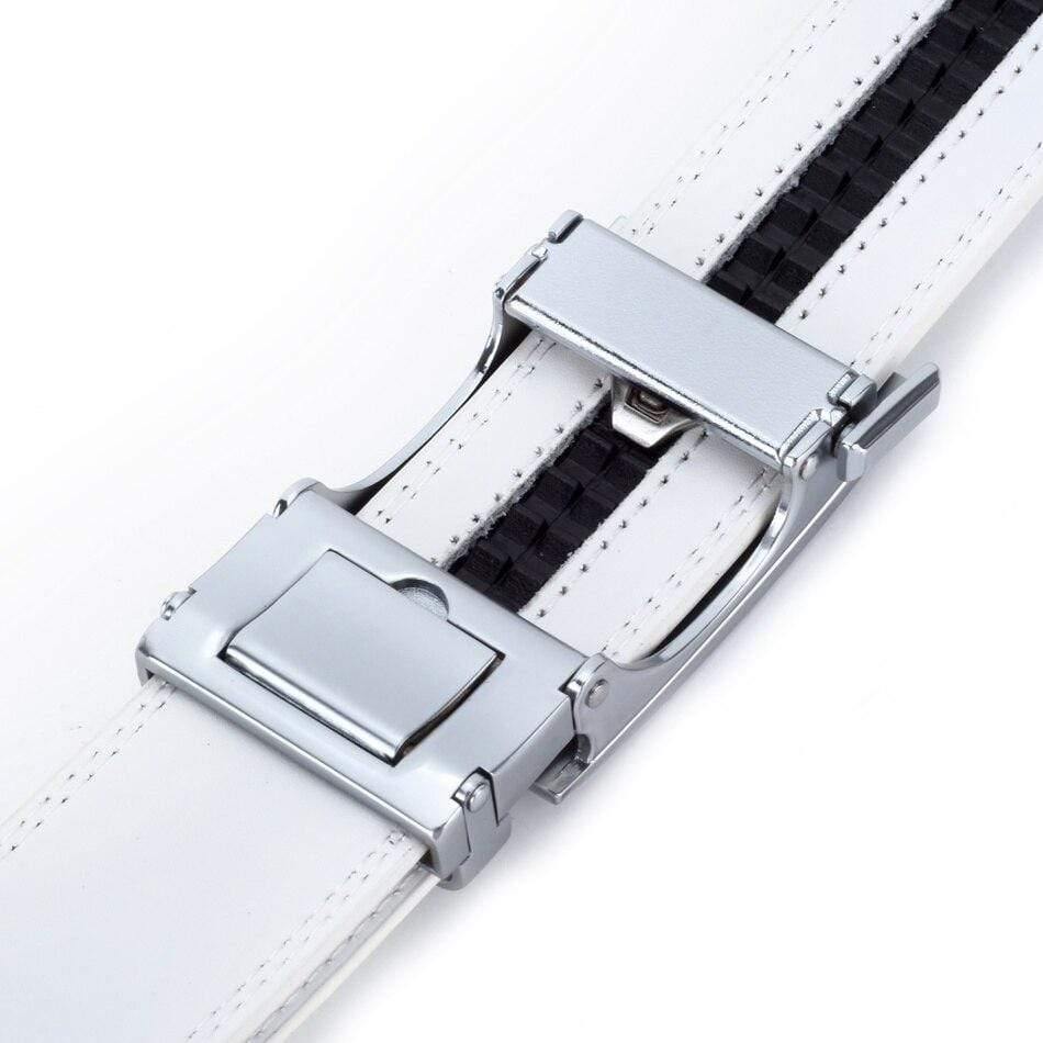 Mens Fashion Automatic Buckle Leather Luxury Man Cinturones Hombre White Men Belt Alloy Buckle Belts For Men