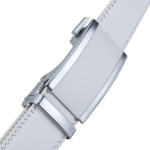 Mens Fashion Automatic Buckle Leather Luxury Man Cinturones Hombre White Men Belt Alloy Buckle Belts For Men