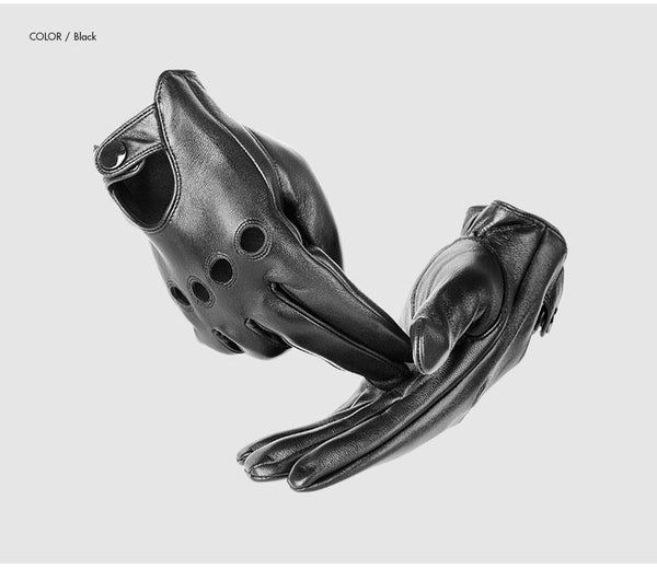 Planet Gates Mens Genuine Sheepskin Leather Gloves Driving Car Motorcycle Bike Goatskin Touch Screen Mittens