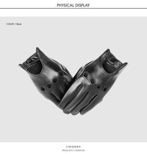 Planet Gates Mens Genuine Sheepskin Leather Gloves Driving Car Motorcycle Bike Goatskin Touch Screen Mittens