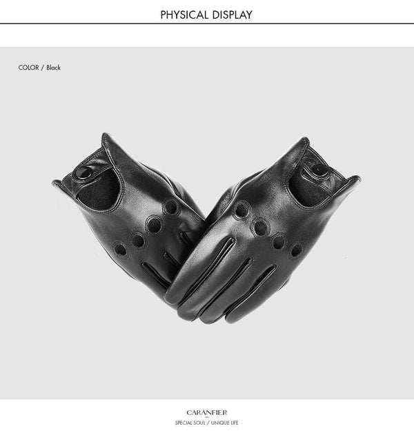 Planet Gates Mens Genuine Sheepskin Leather Gloves Driving Car Motorcycle Bike Goatskin Touch Screen Mittens