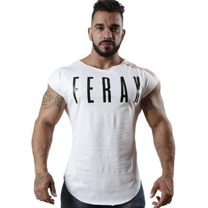 Mens Gyms T-shirt Fitness Bodybuilding Short Sleeve Cotton T Shirt Man Summer Casual Fashion Print Slim Tees Tops Brand Clothes