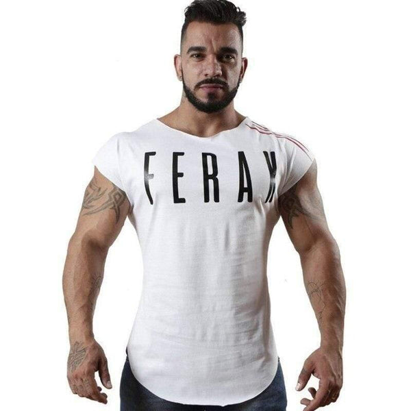 Mens Gyms T-shirt Fitness Bodybuilding Short Sleeve Cotton T Shirt Man Summer Casual Fashion Print Slim Tees Tops Brand Clothes
