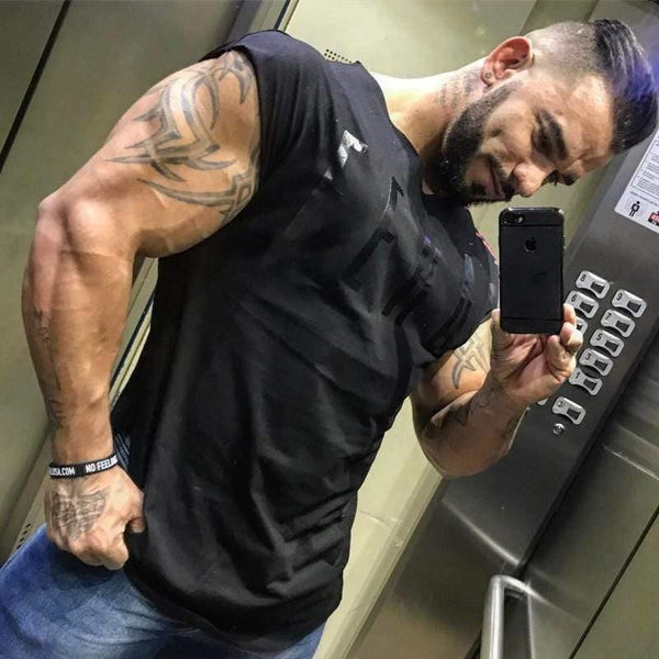 Mens Gyms T-shirt Fitness Bodybuilding Short Sleeve Cotton T Shirt Man Summer Casual Fashion Print Slim Tees Tops Brand Clothes