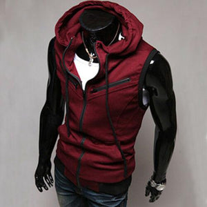 Planet Gates Mens Hooded Sleeveless Zip Casual Sweatshirt Hoodies Jacket Vest Waistcoats Top