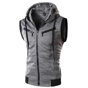 Planet Gates Mens Hooded Sleeveless Zip Casual Sweatshirt Hoodies Jacket Vest Waistcoats Top