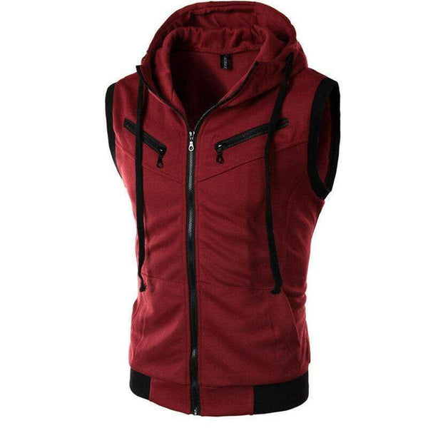 Planet Gates Mens Hooded Sleeveless Zip Casual Sweatshirt Hoodies Jacket Vest Waistcoats Top