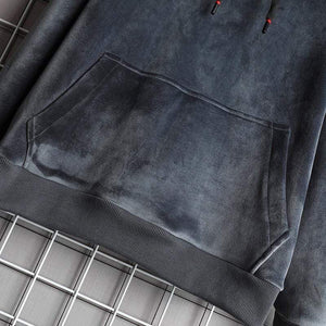 Planet Gates Mens Hoodies Men  Winter Velvet Sweatshirt Japanese Streetwear Harajuku Oversized Black Hoodie Men Sweatshirts