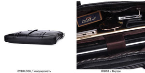 Planet Gates Mens Leather Briefcase Bag Solid Large Business Man Bag Laptop Handbag pasta executiva masculino