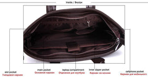 Planet Gates Mens Leather Briefcase Bag Solid Large Business Man Bag Laptop Handbag pasta executiva masculino