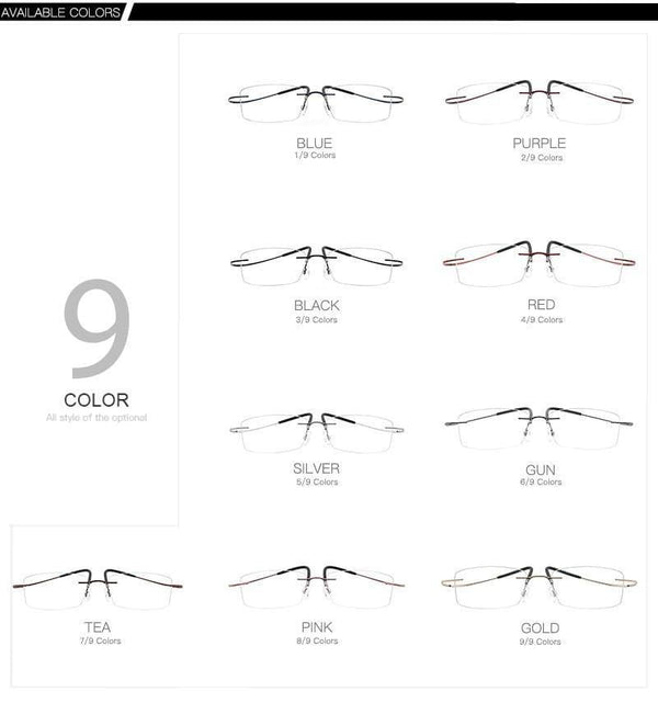 Planet Gates Mens Lightweight Titanium Rimless Eyeglasses Frames Prescription Optical Glasses Frame