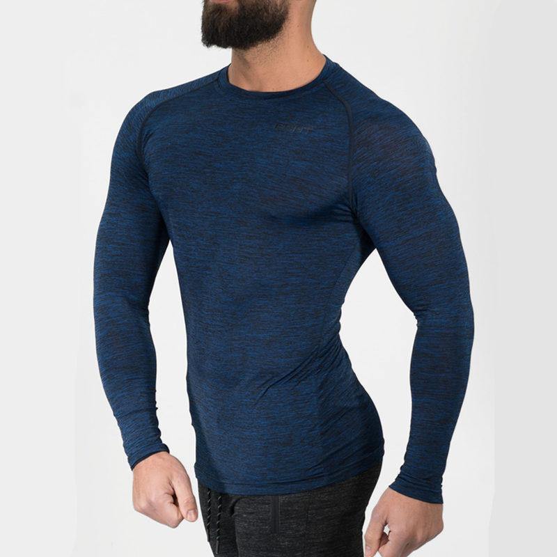 Mens Long Sleeve Quick Dry T-shirt Gyms Fitness Bodybuilding Skinny Elasticity T Shirt Male Jogger Tees Tops Crossfit Clothing