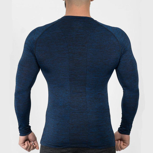 Mens Long Sleeve Quick Dry T-shirt Gyms Fitness Bodybuilding Skinny Elasticity T Shirt Male Jogger Tees Tops Crossfit Clothing