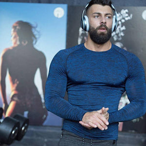 Mens Long Sleeve Quick Dry T-shirt Gyms Fitness Bodybuilding Skinny Elasticity T Shirt Male Jogger Tees Tops Crossfit Clothing