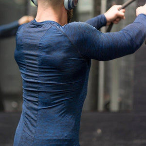 Mens Long Sleeve Quick Dry T-shirt Gyms Fitness Bodybuilding Skinny Elasticity T Shirt Male Jogger Tees Tops Crossfit Clothing