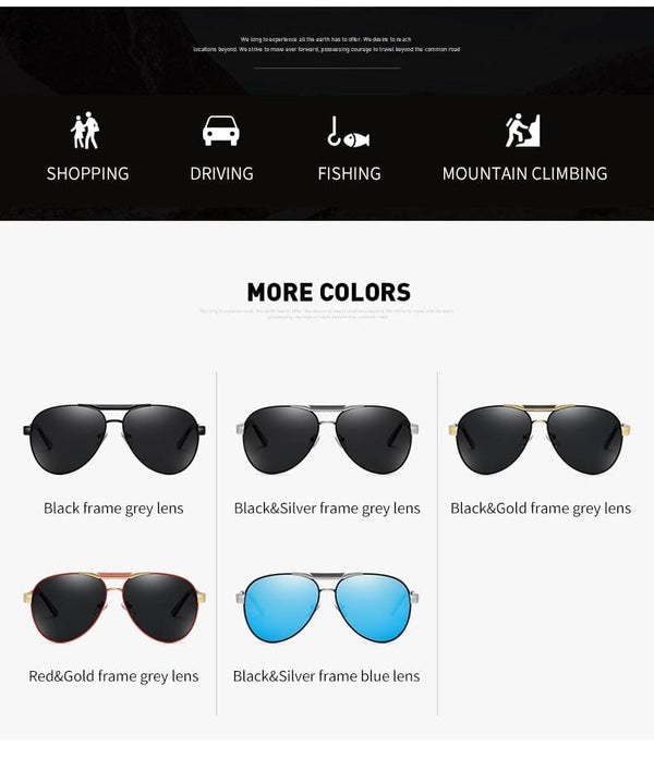 Planet Gates Mens Polarized Sunglasses for Sports Outdoor Driving Polaroid Sunglasses Men Pilot Metal Frame Sun Glasses Gafas De