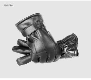 Planet Gates Mens Sheepskin Gloves Genuine Leather Men Winter Outdoor Plus Velvet Warm Fur Thickening Thermal