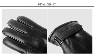 Planet Gates Mens Sheepskin Gloves Genuine Leather Men Winter Outdoor Plus Velvet Warm Fur Thickening Thermal