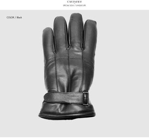 Planet Gates Mens Sheepskin Gloves Genuine Leather Men Winter Outdoor Plus Velvet Warm Fur Thickening Thermal